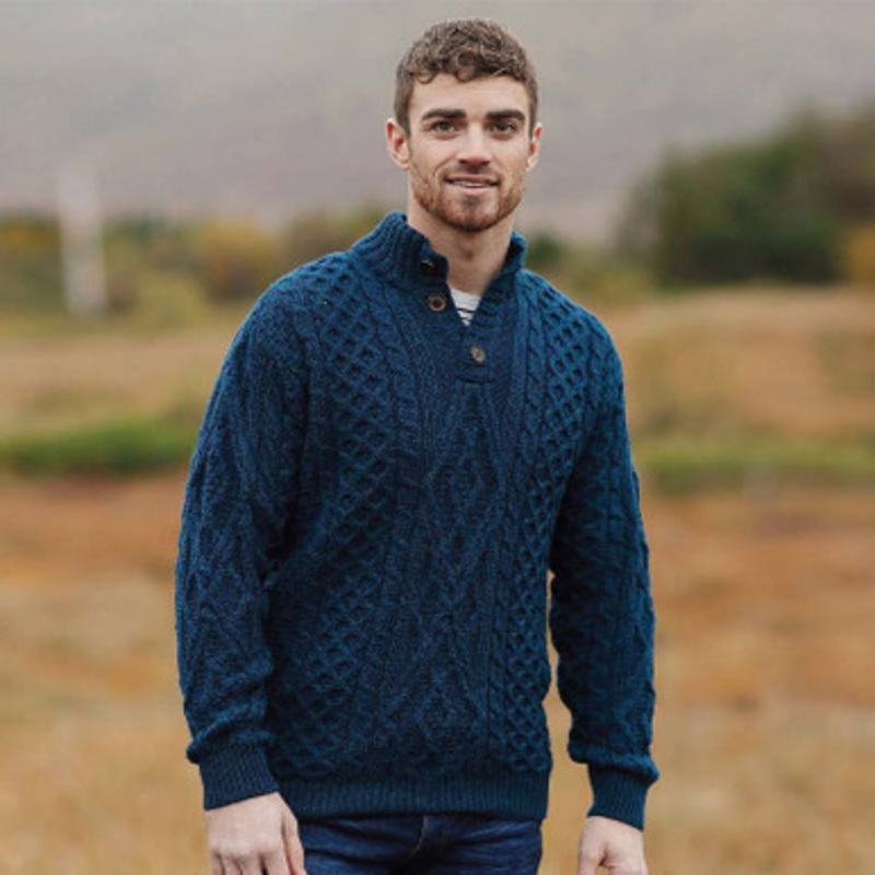 Traditional Cable Knit Merino Wool Sweater