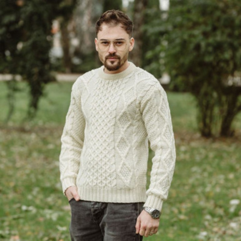 Men's Heavyweight Traditional Fisherman Wool Sweater
