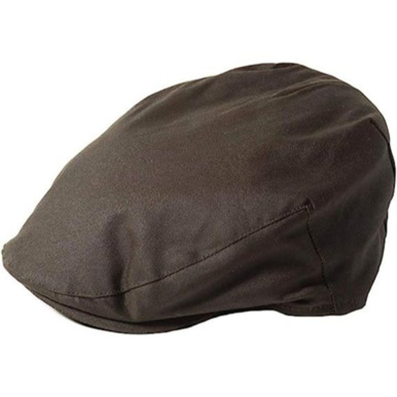 Olive Wax Cotton Men's Flat Cap