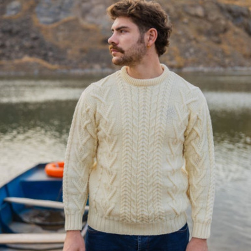 Traditional Crew Neck Aran Sweater