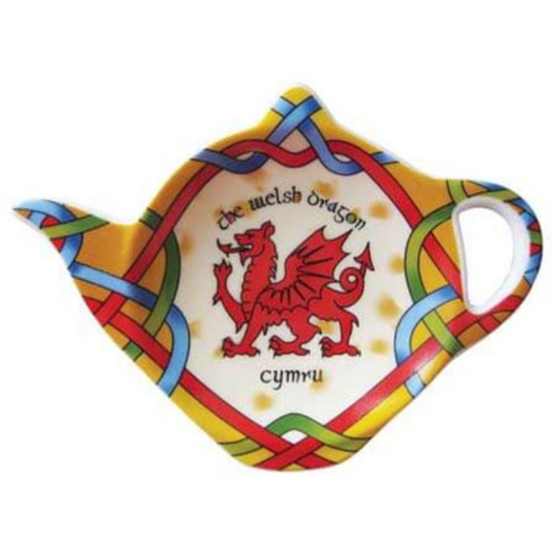 Welsh Dragon Teabag Holder with Celtic Knots