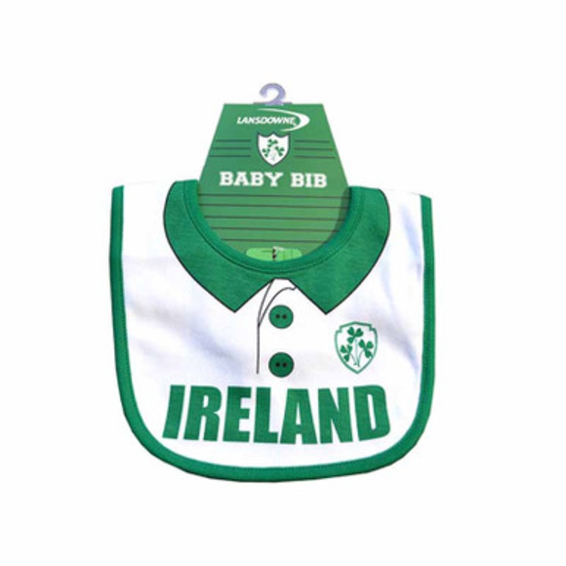 White Ireland Baby Rugby Shirt Bib