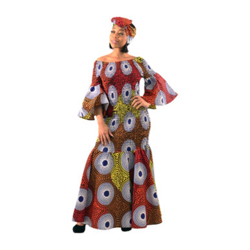 African Print Smocked Dress