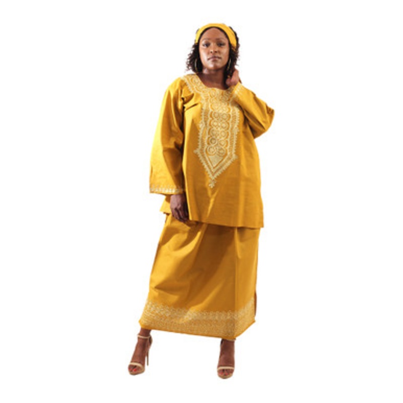 Embroidered Long-Sleeve Skirt Set