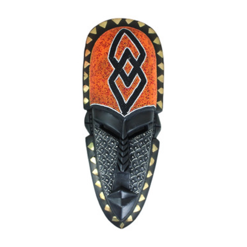 Ghanian Beaded Mask w/Gold Accent