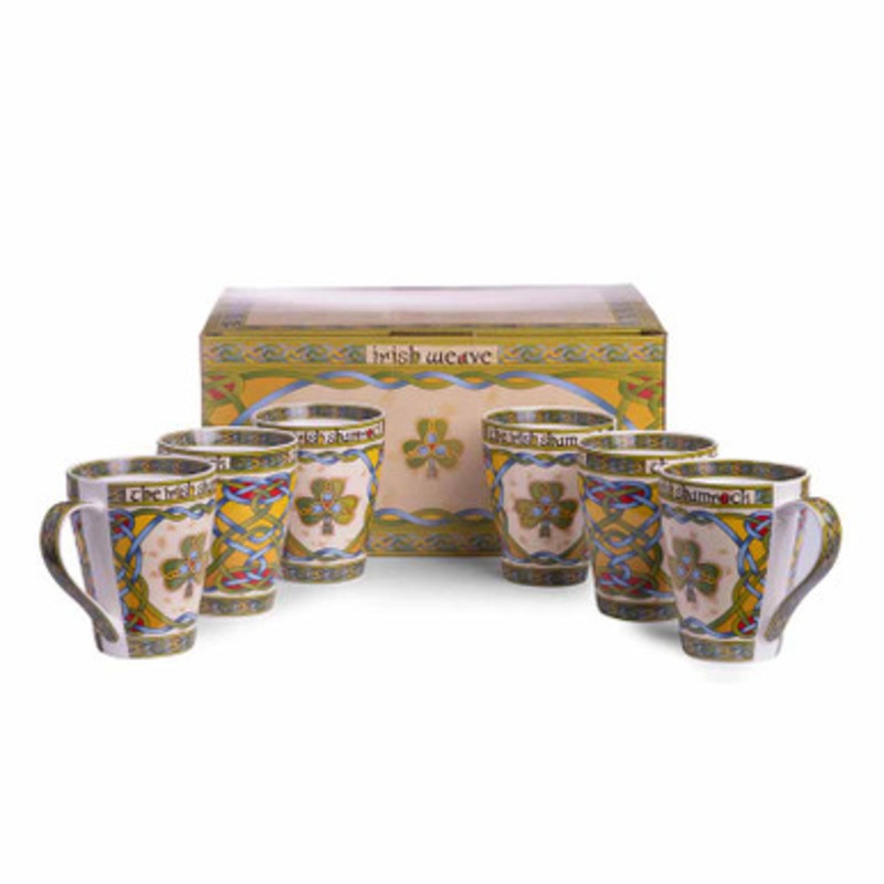 Irish Shamrock Cup Set of 6