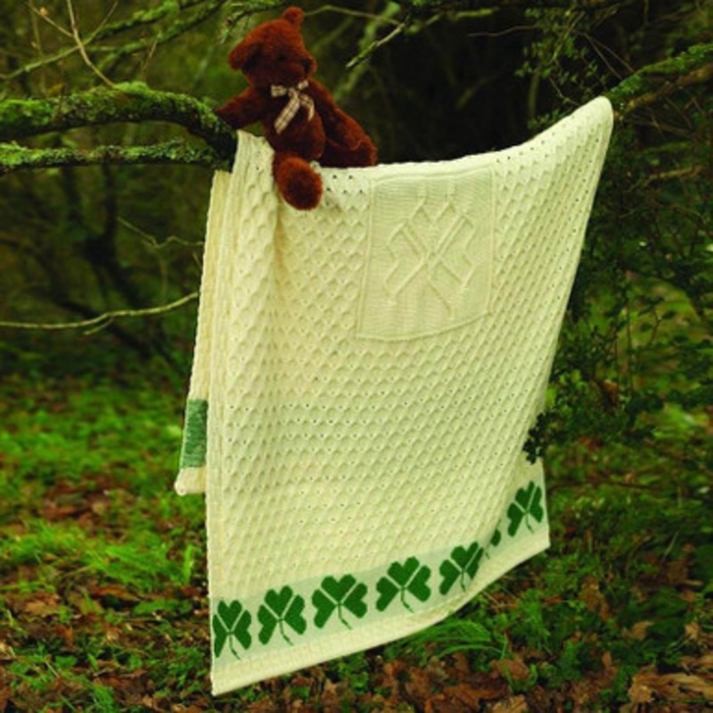 Shamrock Cable Stitch Aran Throw