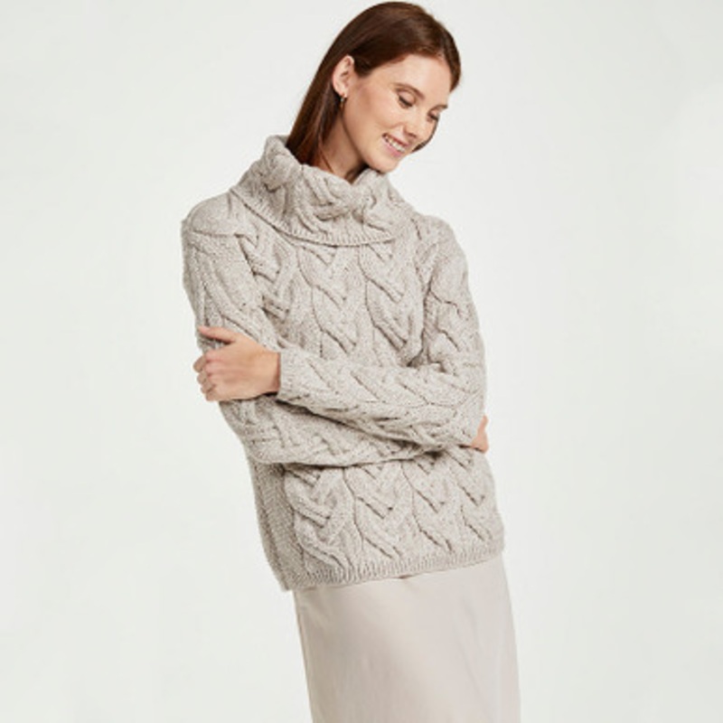 SuperSoft Merino Wool Chunky Cable Cowl Sweater