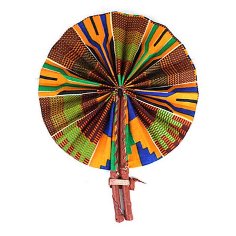 Traditional Kente Folding Fan