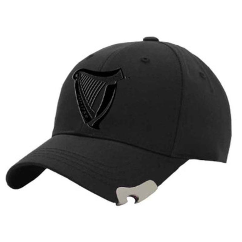 Black Guinness 3D Harp Bottle Opener Baseball Cap