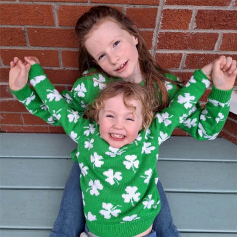 Kids Irish Knit Shamrock Sweater