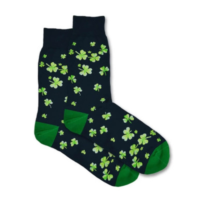 Ladies Navy Shamrock Socks