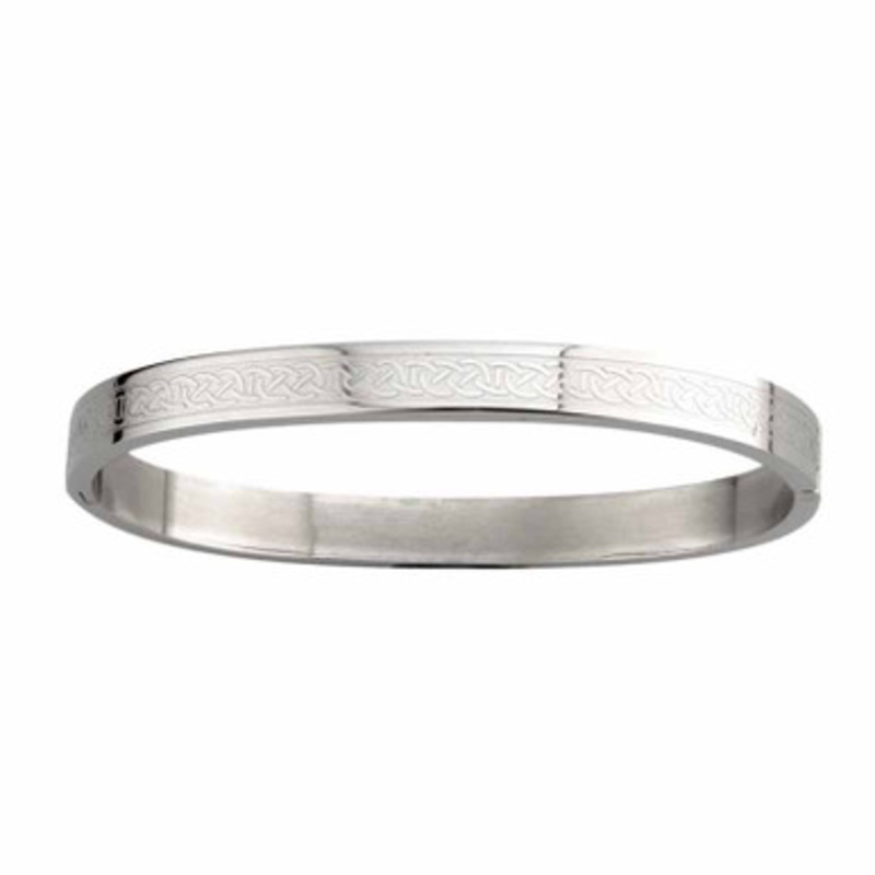 Steel Engraved Celtic Knot Bangle