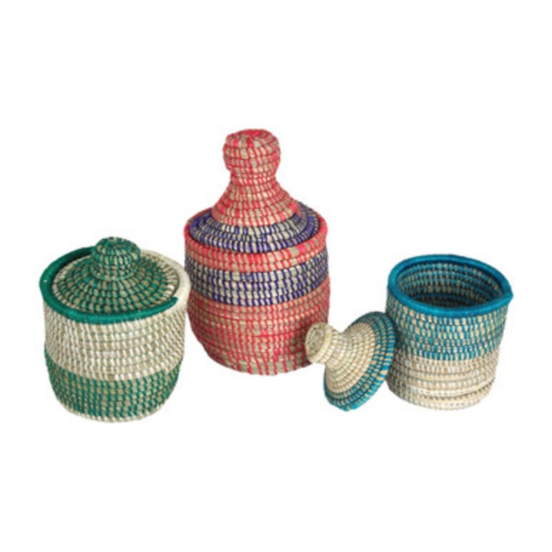 Ugandan Basket With Lid - Small
