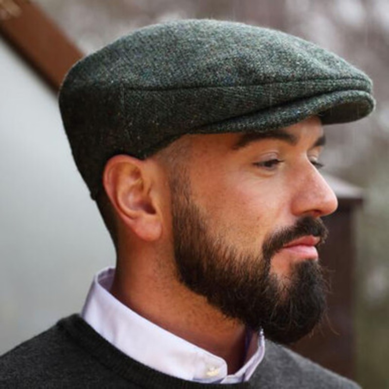 Vintage Cap Irish Tweed Dark Green Fleck
