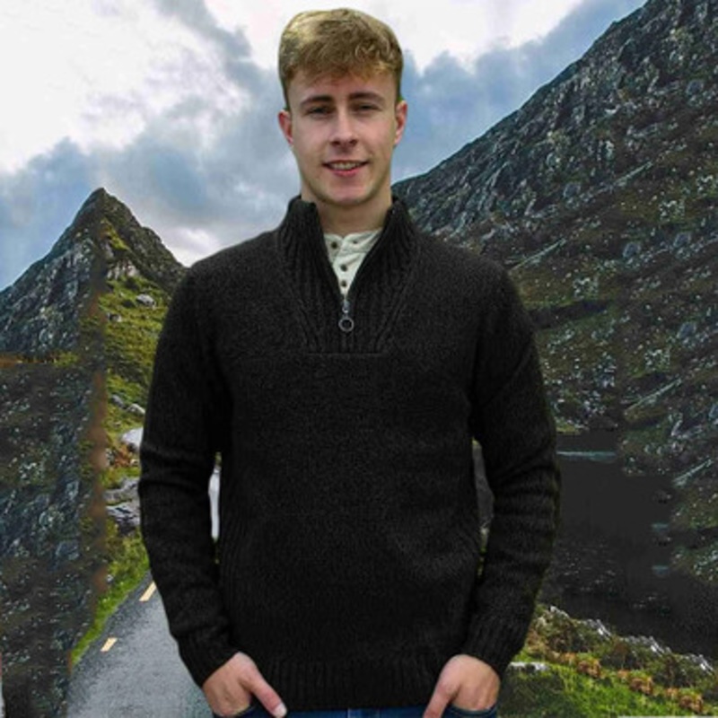 1/4 Zip Neck Knitted Sweater