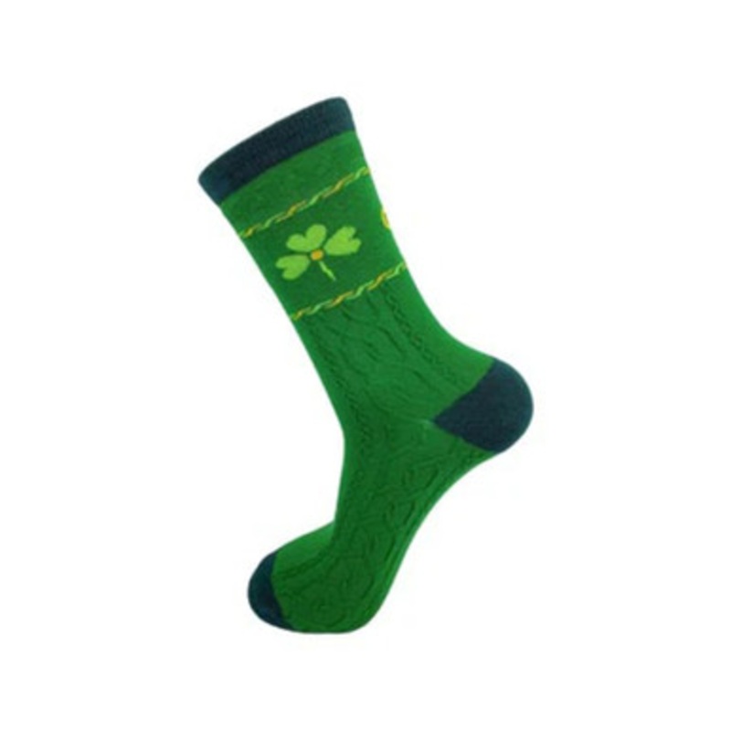 Adult Green Socks with Shamrocks
