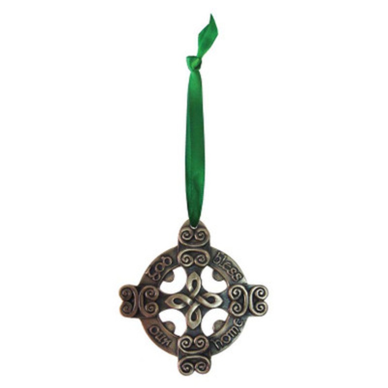 God Bless Our Home Celtic Cross Christmas Ornament
