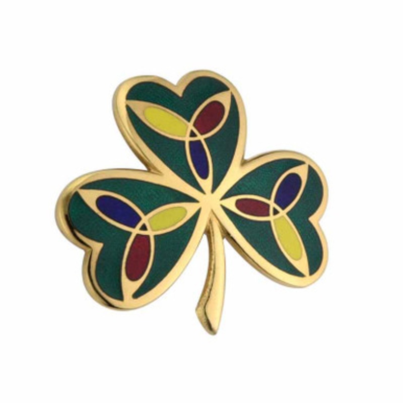 Gold Plated Shamrock Brooch