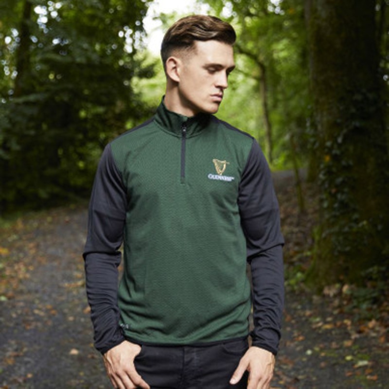 Green Guinness Zip Neck Men's Shirt