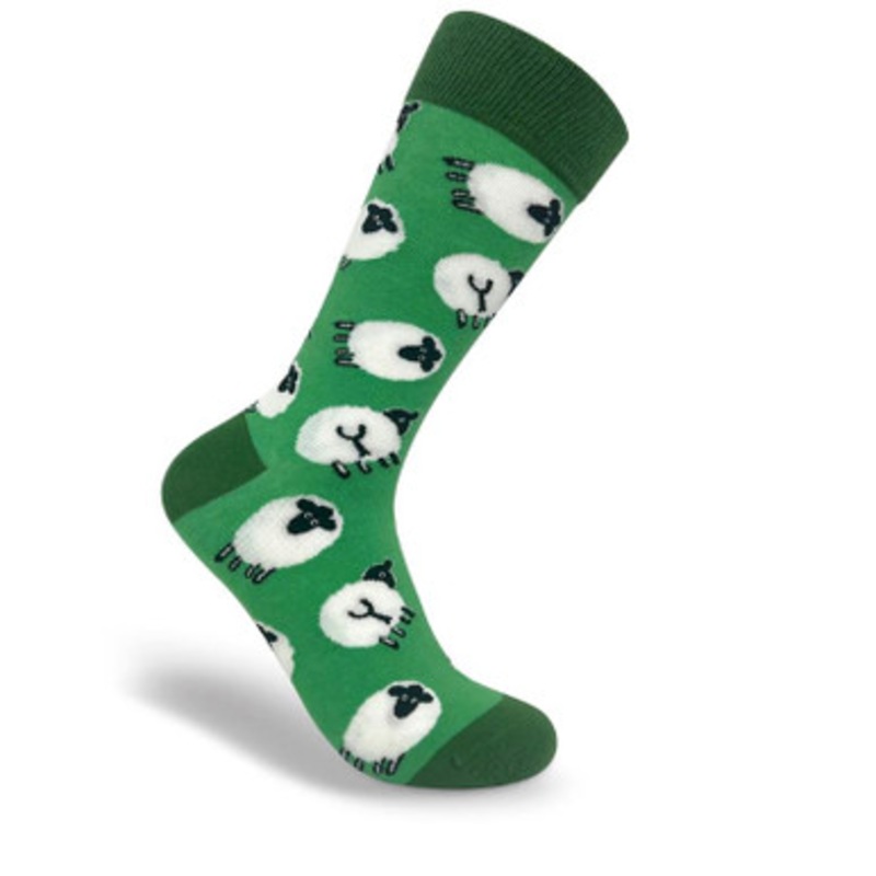 Green Irish Sheep Design Socks