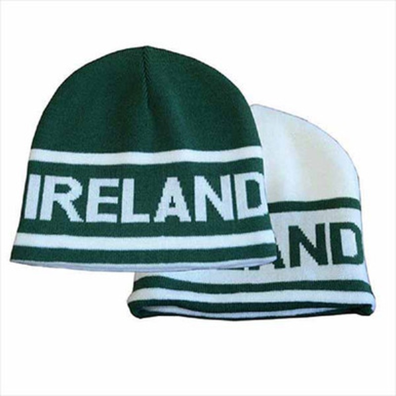Ireland White and Green Reversible Beanie