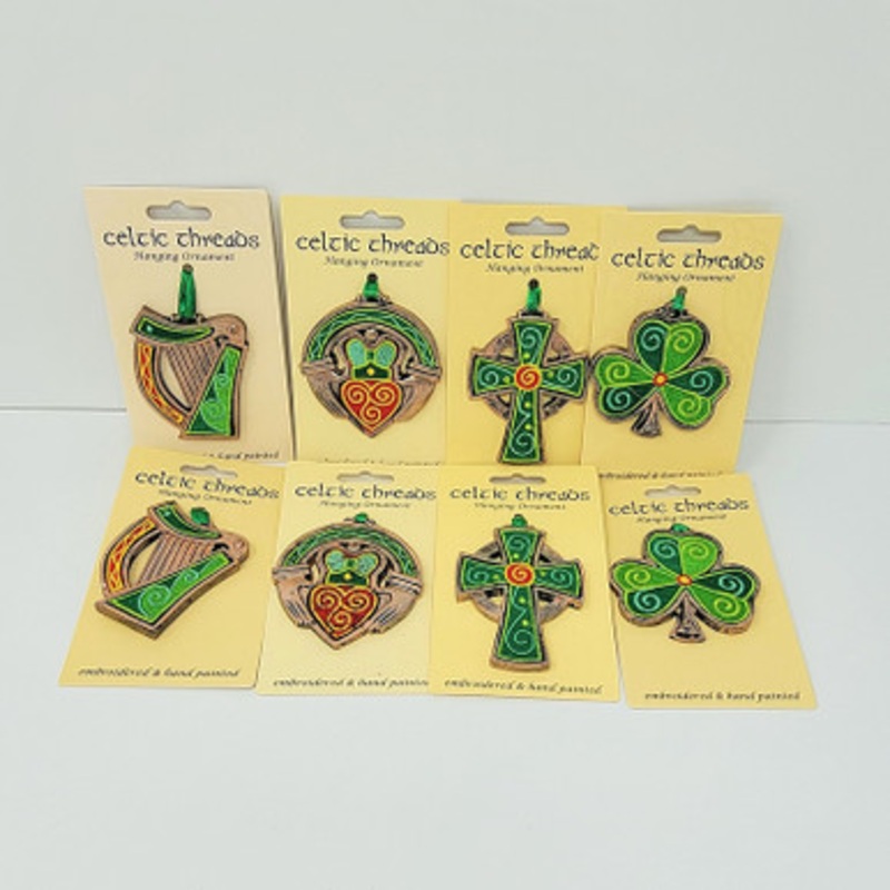 Irish Christmas Tree Ornaments Set of 8- Celtic Symbols