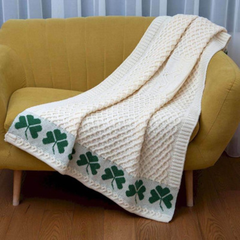 Irish Shamrock Wool Throw
