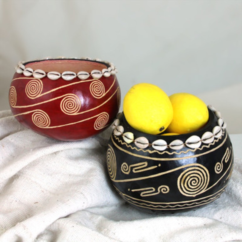 Kenyan Gourd Calabash Bowl - 5-6