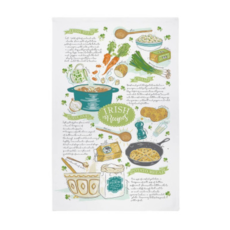Traditional Irish Recipes Tea Towel