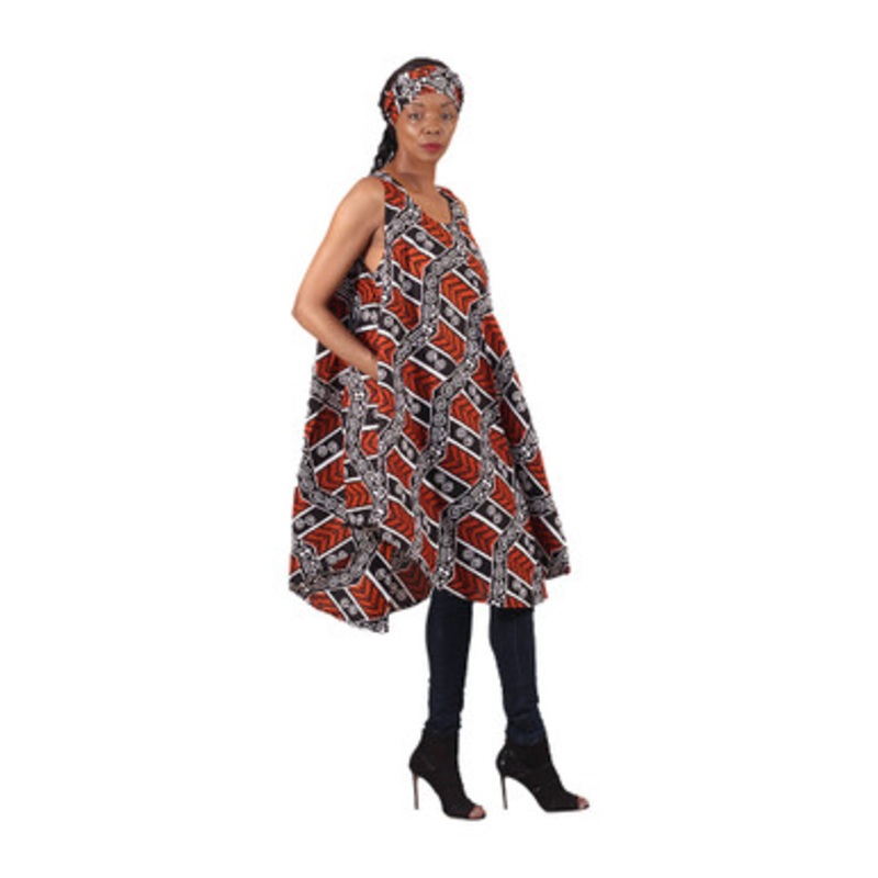African Print Umbrella Dress