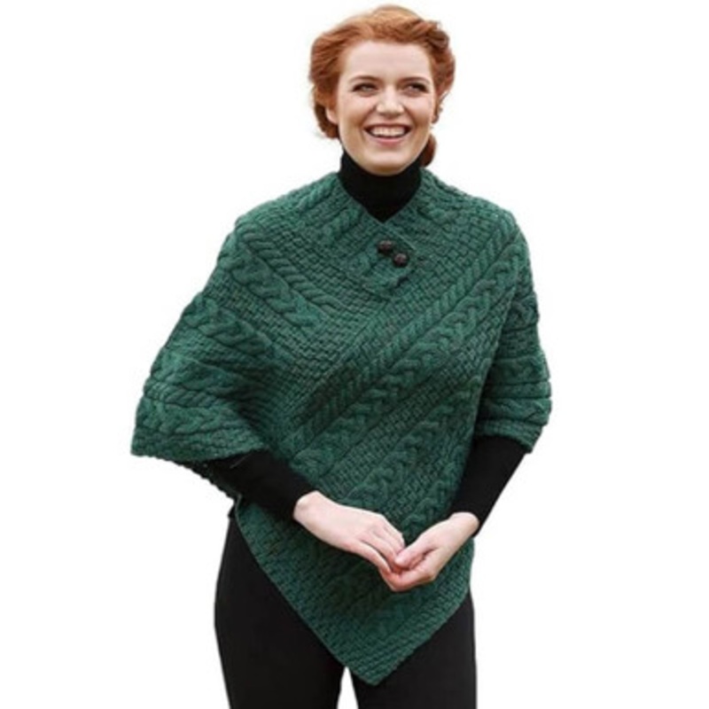 Carraig Donn Traditional Knitted Ladies Poncho