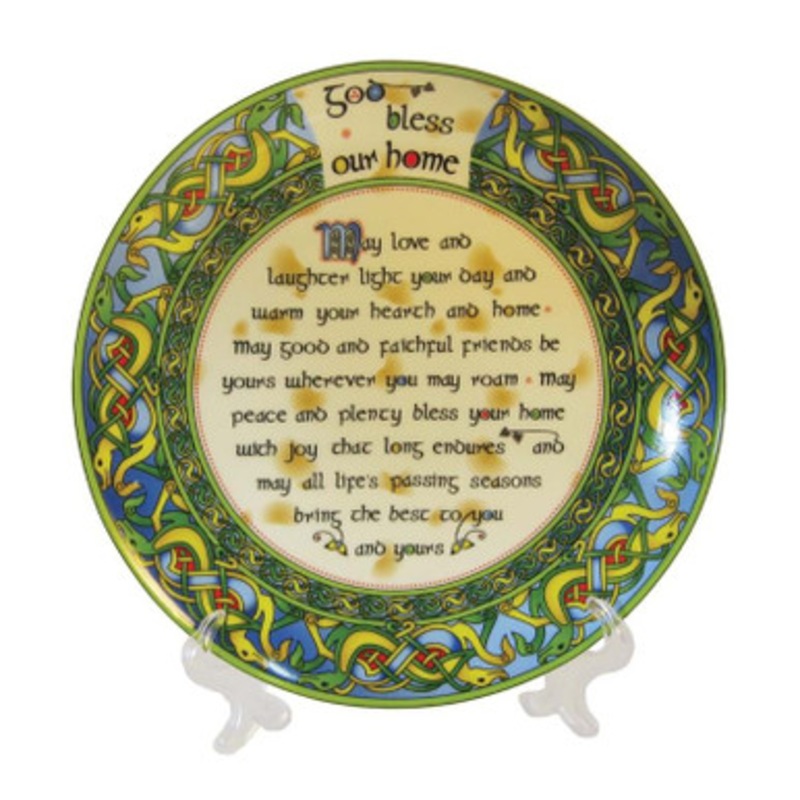 God Bless our Home 4 Plate - Irish Weave