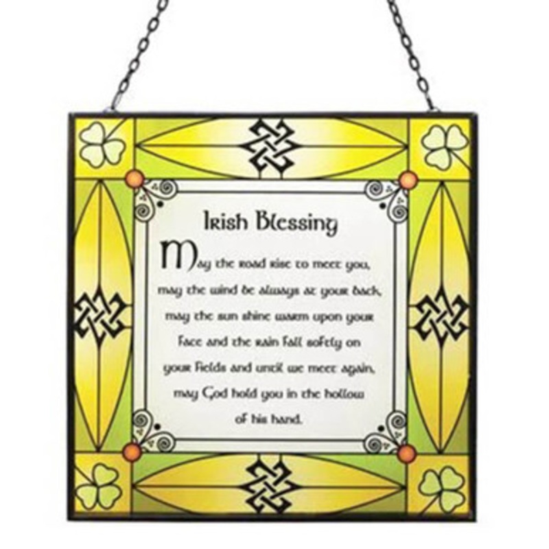 Irish Bessing Stained Glass Panel