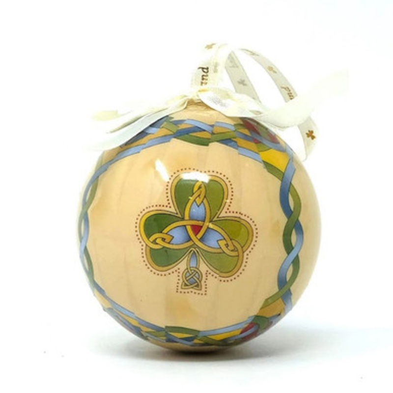 Irish Weave Shamrock Bauble in Gift Box