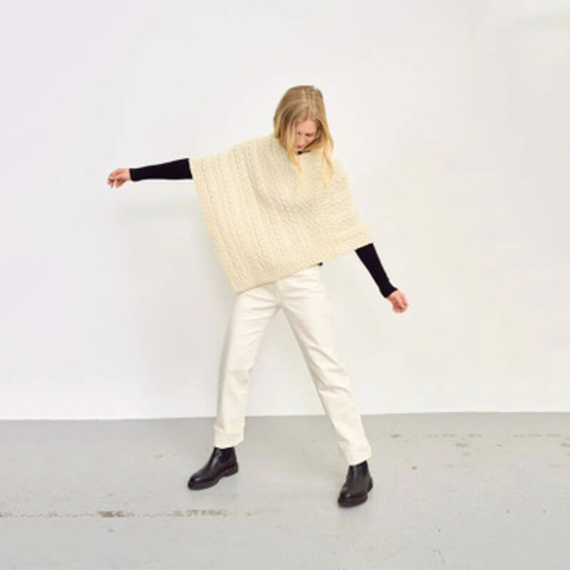 Merino Wool V-Neck Irish Poncho