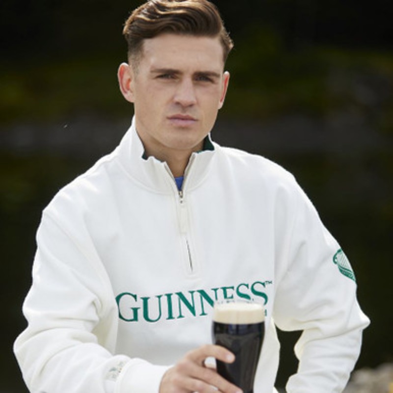 White Guinness Half Zip Men's Shirt