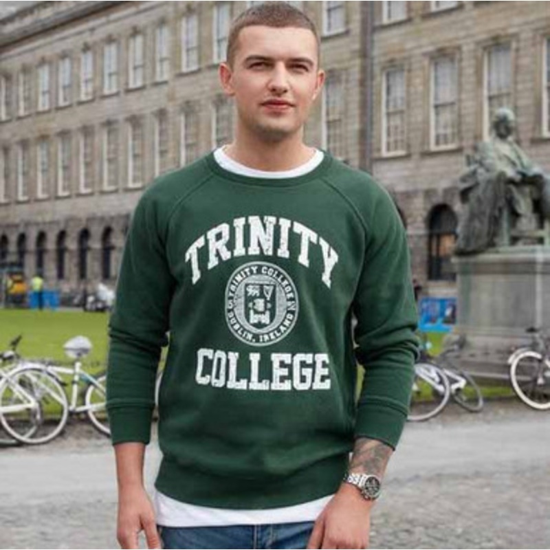 Bottle Green & White Trinity College Seal Sweatshirt
