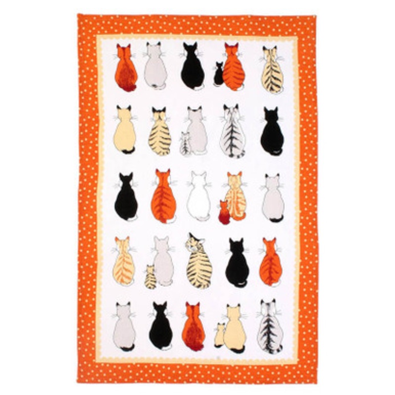 Cats In Waiting Ulster Weavers Tea Towel
