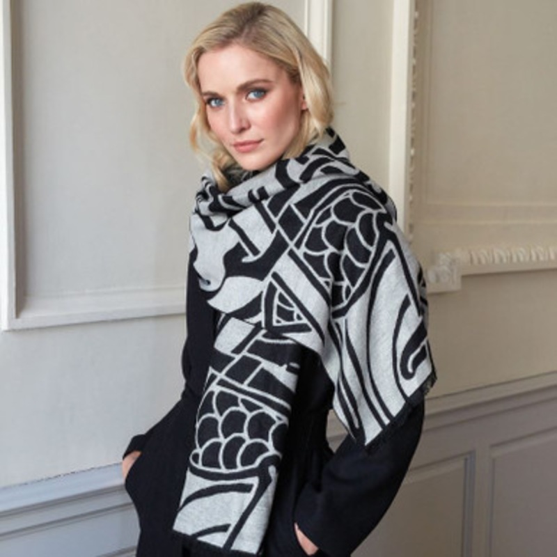 Celtic Book of Kells Black Wrap Scarf