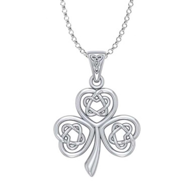 Celtic Knot Lucky Shamrock Pendant