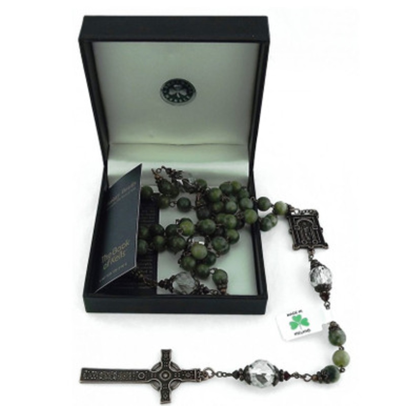 Copper Finish Connemara Marble Rosary Beads