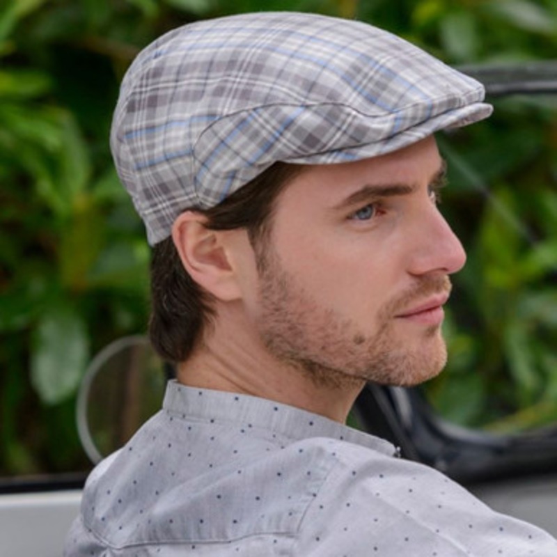 Plaid Linen Irish Flat Cap