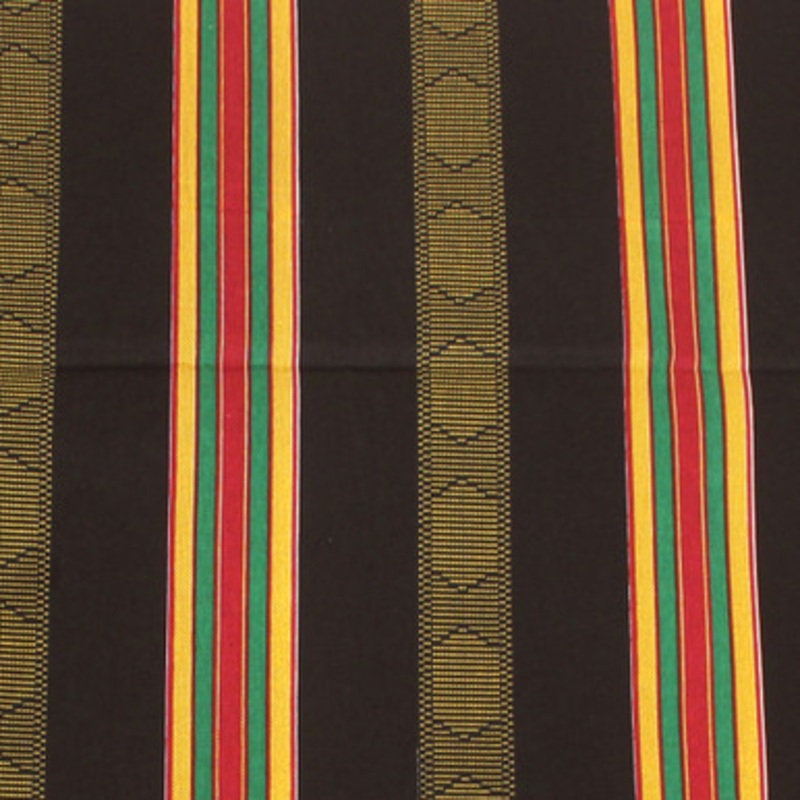 African Kente Fabric #4 BLACK - 6 Yards