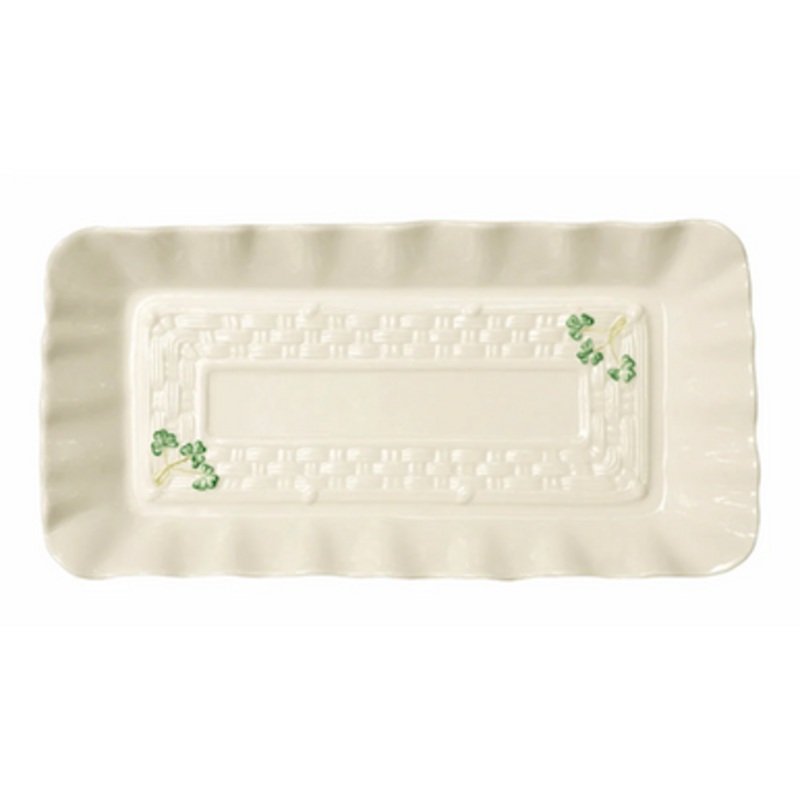 Belleek Handpainted Irish Shamrock Tray