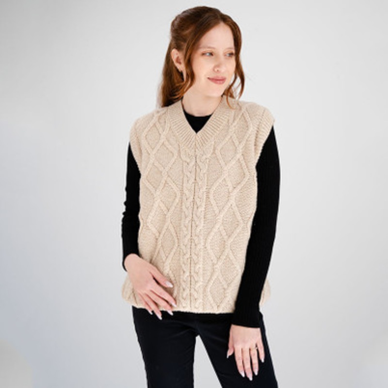 Cable Knit Aran Sweater Vest
