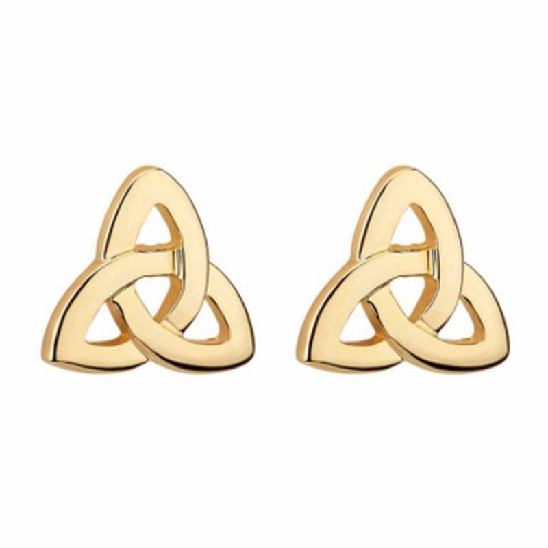 Gold Plated Trinity Knot Stud Earrings