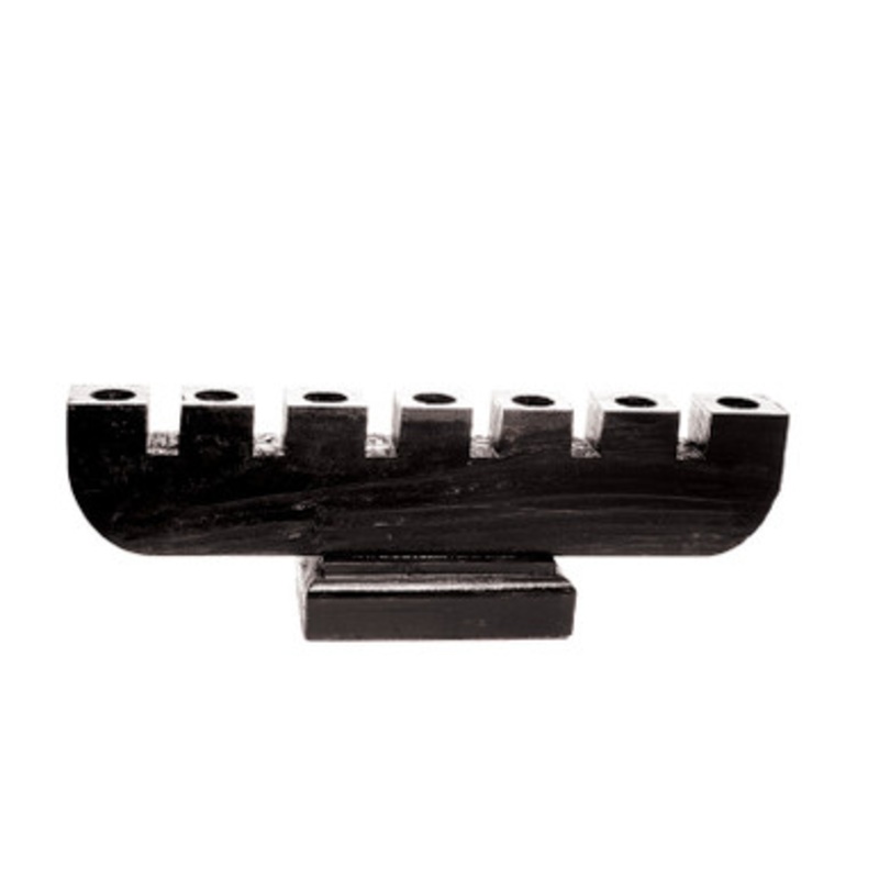 Handmade Large Wooden Kinara - Black
