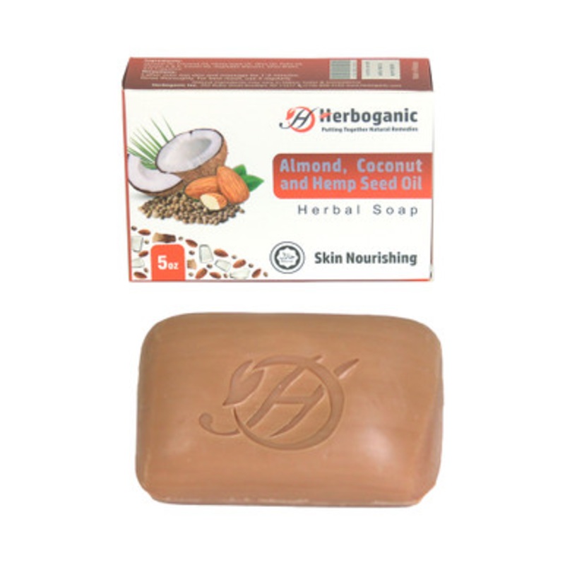 Herboganic:  Almond, Coconut and Hemp Seed Oil Herbal Soap, 5 oz