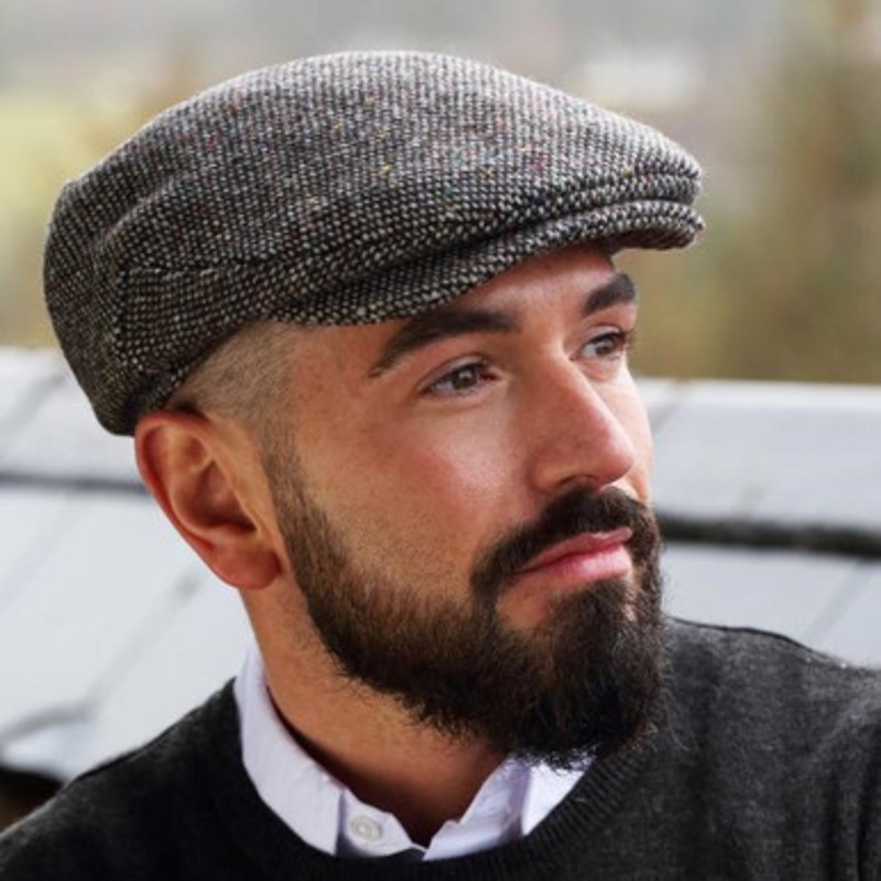 Irish Flat Cap Tweed Salt and Pepper